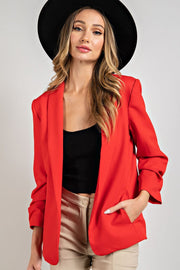 Women's Chic and Classic Short Suit Set in Red