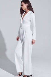 Jumpsuit, Fashion, Trendy Outfit, Blogger Outfit, Casual Wear, Fall Outfit, Winter Outfit, Fashion Style, Summer outfit, White Jumpsuit, Jumpsuit with Belt, Jumpsuit with Pockets