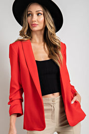 Women's Chic and Classic Short Suit Set in Red