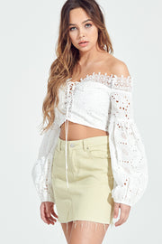 White Top, White Crop, Tube Top, Off Shoulder Top, Crop, Lace Top, Trendy Outfit, Blogger Outfit