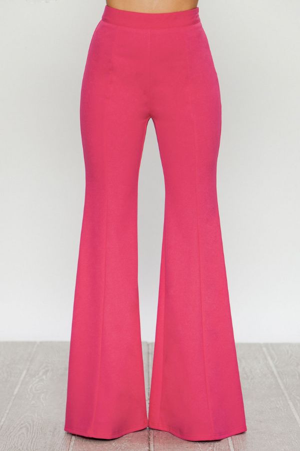 Bell Flare Pants in Hot Pink