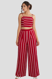 Stripe, High Waisted Pants and Crop Top Sets, Flower Outfit, Summer Outfit, Spring Outfit, Vacation Outfit, Spaghetti Top, Sunny Day Outfit, Beach Outfit