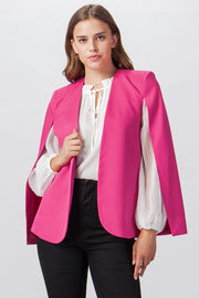 Blazer, Cape, Cardigan, Sweater, Jacket, Cut Off Top, Outer Wear, Winter, Summer Outfit, Pink Outfit, Pink Blazer, Pink Cape, Pastels