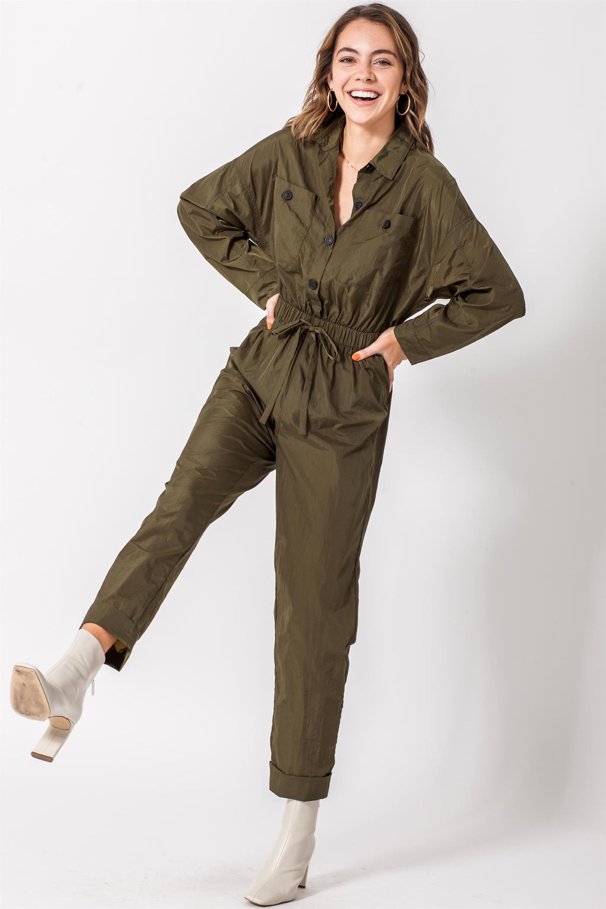 Olive Long-Sleeve Jumpsuit | Hedgeeleven – HEDGE ELEVEN