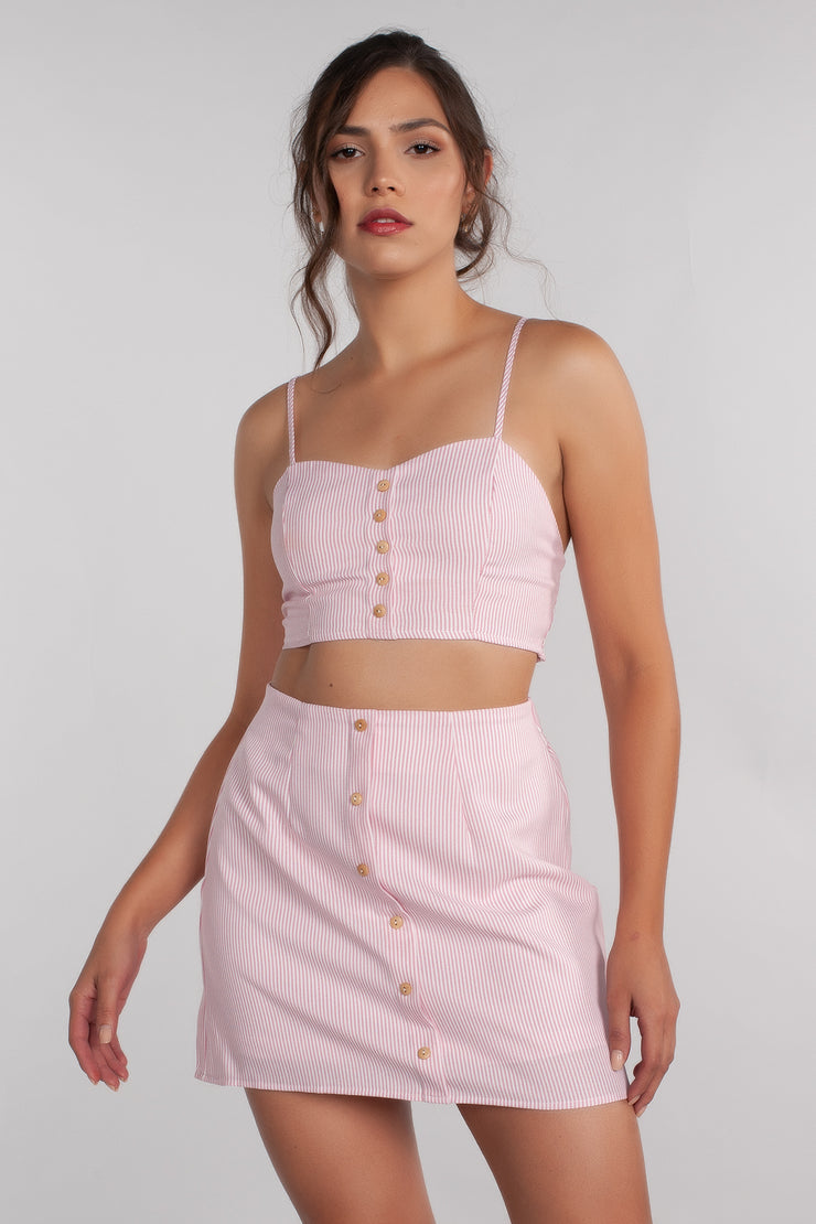 Pastels, High Waisted Skirt and Crop Top Sets, Pink Outfit, Summer Outfit, Spring Outfit, Vacation Outfit, Spaghetti Top, Sunny Day Outfit, Beach Outfit, Sun Dress