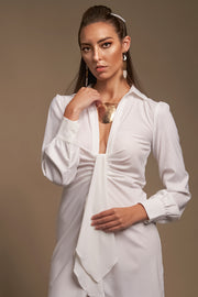 Layla Mini White Collar Dress