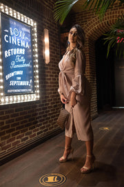 Movie Night | Taupe Midi Dress
