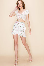 Keep it Short Floral Print Two-Piece Skirt